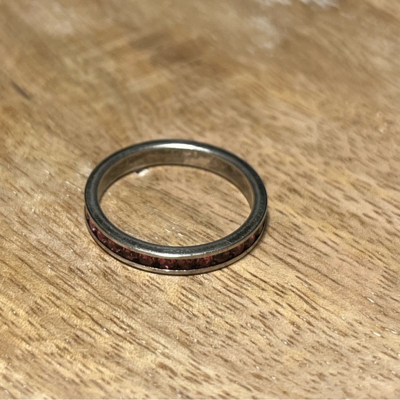 Pink CZ 925 Sterling Silver Stacker Ring - Picture 9 of 13